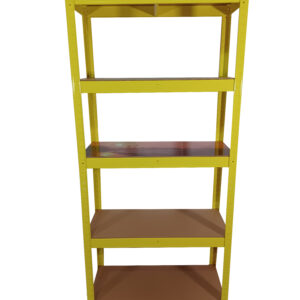 Yellow heavy-duty shelves, top front. Samson shelves store.
